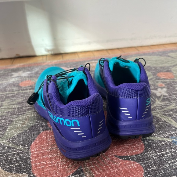 NEW Salomon Ultra Pro Trail Running Tennis Shoes size 38 EU Turquoise Blue Navy - Picture 8 of 15